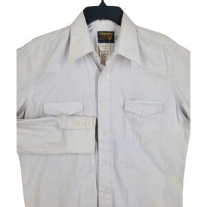 Vtg 70s 80 Wrangler Gold Western Shirt Mens 15 33 Fits M/L Light Gray USA NWT
